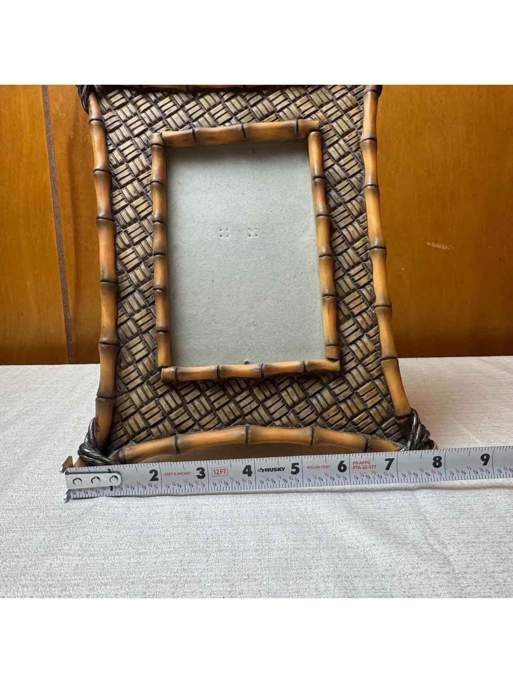 Vintage Pineapple Bamboo Look 4x6 Picture Frame Tropical Coastal Decor